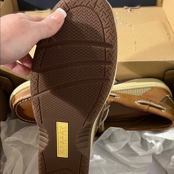 Sperry Men's Brown and Cream Boat Shoes - Picture 2 of 3